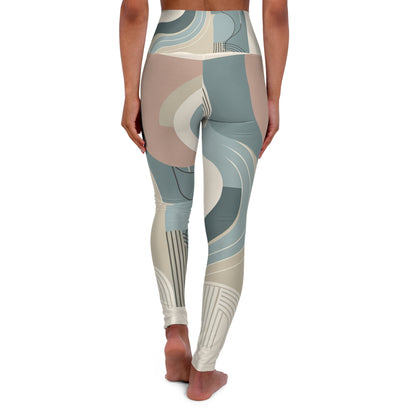 Close-up of luxurious fabric of pastel patterned leggings by Dazzling Dreams Studio, highlighting comfort and style for contemporary athleisure.