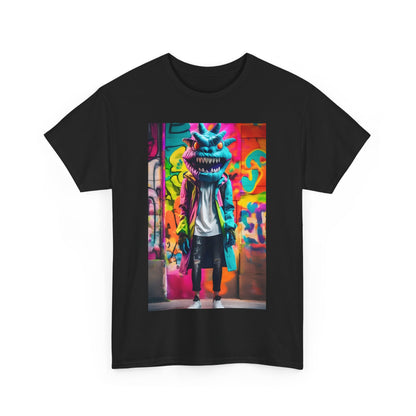 Striking Street Monster Graphic T-Shirt in black, featuring a vibrant urban-inspired graphic, perfect for those seeking standout streetwear style.