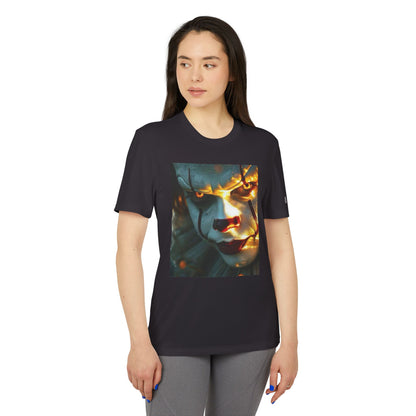 Adidas Unisex Halloween Pennywise Cute T-shirt featuring a striking design of Pennywise's face, perfect for elevating your Halloween wardrobe in style.