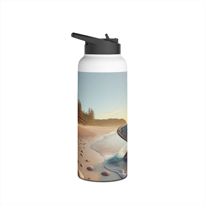 Stylish Fantasy Paddleboarding Stainless Steel Water Bottle designed for adventure lovers, highlighting waterfront views and relaxation.