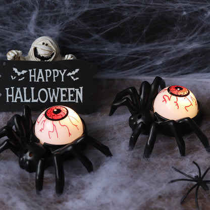 Halloween Spider Back Eye Beads Party Atmosphere Decorative Lights showcasing a duo of spooky spider lights with vibrant eye designs, perfect for luxurious Halloween decor.