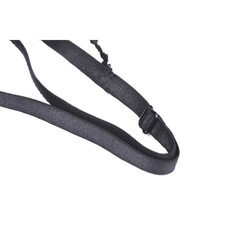 Elegant Dark In Love black lace Drusilla maxi dress featuring a sophisticated front lacing design, perfect for upscale events and every special occasion.