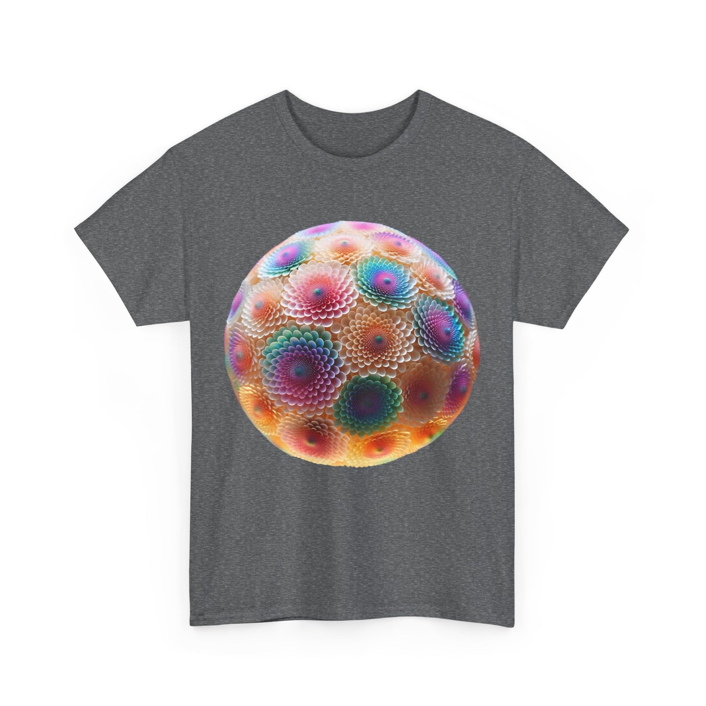 Iridescent Floral Sphere  Unisex Cotton Tee Graphic T Shirt