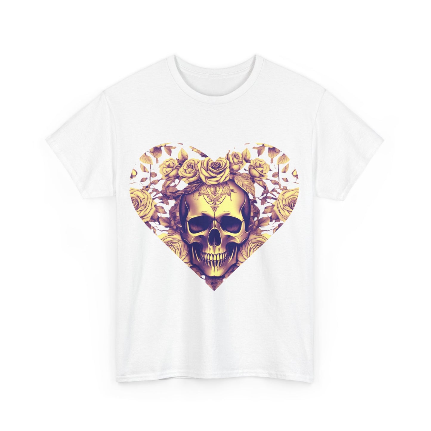 Skulls and Roses Cotton Tee, Unisex Graphic Shirt, 7 color choice