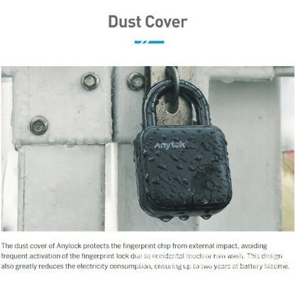 Luxury Waterproof L3 Smart Fingerprint Padlock attached to a chain, demonstrating its versatility and robust design.