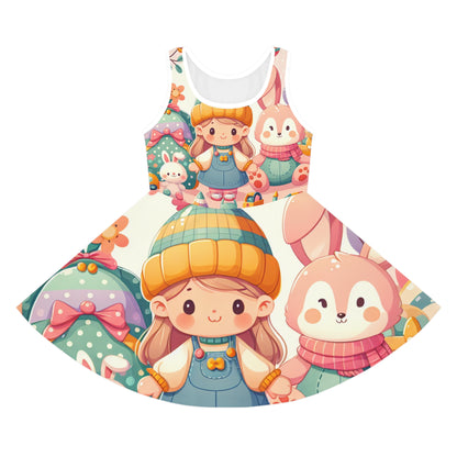 Liliana Stardust Toddler's Pastel Skirt by Dazzling Dreams Studio featuring whimsical animals in soft pastel colours, perfect for enchanting outfits.