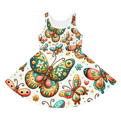 Liliana Sparkle Girls Sundress by Dazzling Dreams Studio featuring an enchanting whimsical butterfly design perfect for stylish summer play.