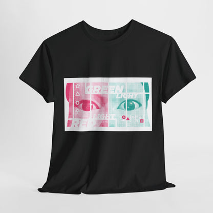 Squid Game Unisex Men's Women's Graphic Cotton Funny T-shirt Tee featuring a vibrant print of 'Green Light Red Light', ideal for a stylish streetwear look.