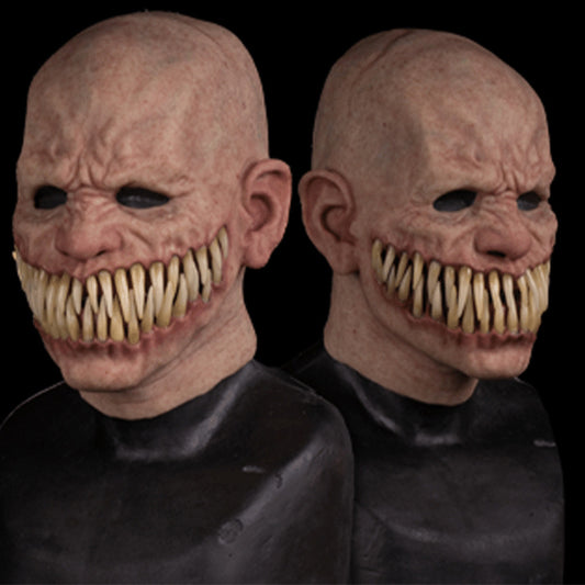 Premium Halloween Horror Latex Balaclava Mask displayed from various angles, highlighting its intricate details and lifelike appearance, ideal for parties, bars, and theatrical performances.