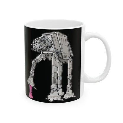 Chic Rebel Gum Star Wars Heat Changing AT-AT Coffee Mug elegantly displaying the playful AT-AT walker with a delightful bubblegum splash, perfect for adding a touch of whimsy to your beverage experience.