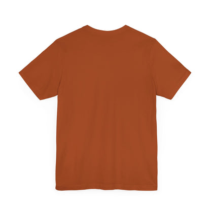 Back view of the Sabrina Carpenter Inspired Unisex Short Sleeve Tee in a warm rust hue, exemplifying luxury and comfort, crafted from premium fabric.