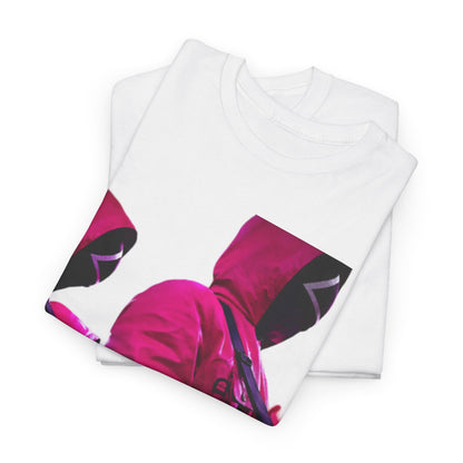 Folded view of the Squid Game Unisex Men’s Women’s Graphic Cotton Funny T-Shirt Tee, emphasizing the iconic graphic design and luxurious fabric, perfect for stylish enthusiasts.
