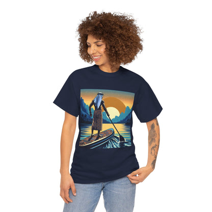 Delightful Paddle Board T-Shirt by Dazzling Dreams Studio featuring a vibrant paddleboarding design evoking serenity on water.