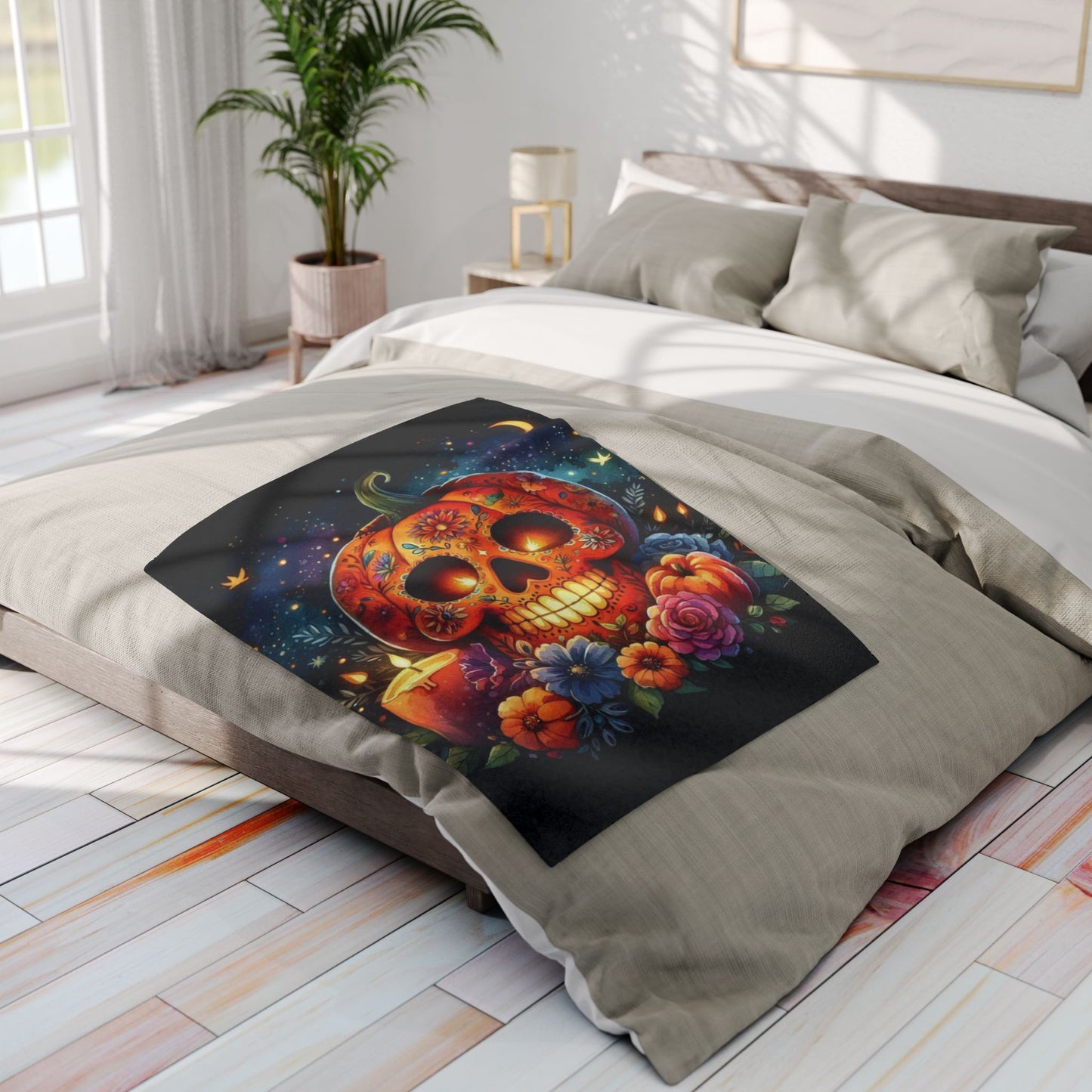 Decorative and Warm Halloween  Spooky Arctic Fleece Blanket 3 Sizes