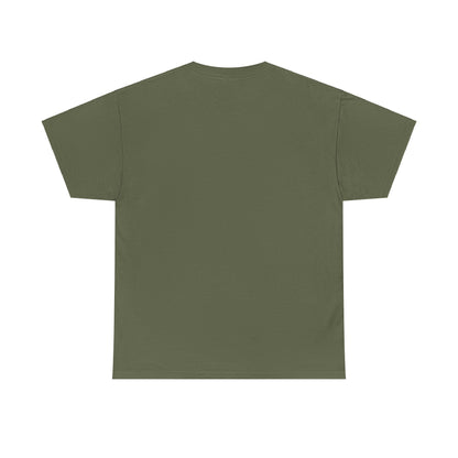 Back view of a luxury olive green t-shirt, designed for premium comfort, intended for the modern wardrobe.