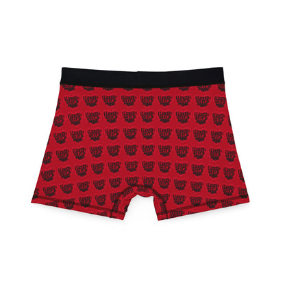 Elegant Valentine's Naughty Cheeky Men's Boxer Briefs featuring a bold 'I LICKED IT SO IT'S MINE' design, perfect for romantic occasions.