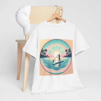 Close-up of the high-quality fabric used in the Delightfull Paddle Board T-Shirt from Dazzling Dreams Studio, highlighting its comfort and durability for water sports enthusiasts.