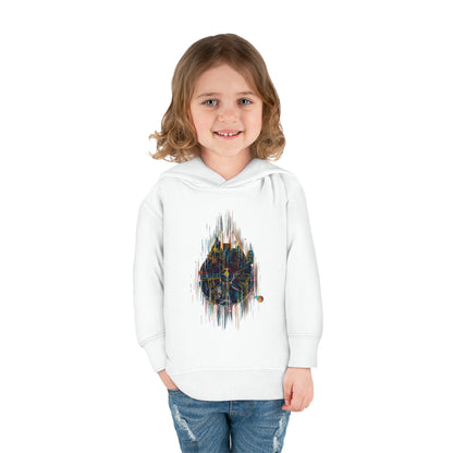 Young girl wearing the exquisite white Millenium Falcon Hoodie, tailored for children aged 2-5 years, featuring a captivating graphic, perfect for adventures.