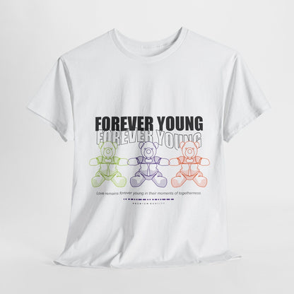 Forever Young Men's T-Shirt: Trendy Graphic Tee with Playful Teddy Bears Design