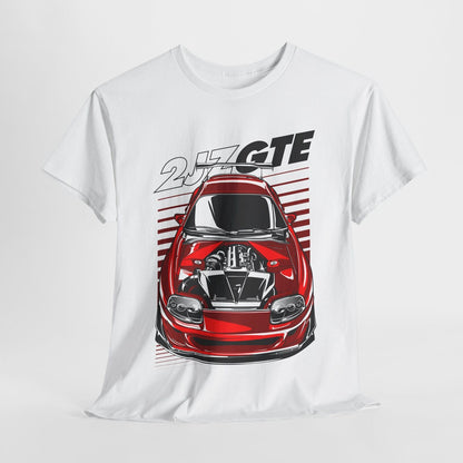 Rev Up Your Style! Bold Toyota Supra 2JZGTE Graphic T-Shirt for Car Lovers!