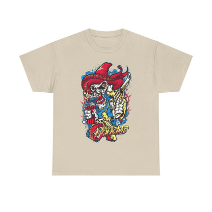 Men's T-Shirt with Bold Skull & Sombrero Graphic Design - Bandito Dynamic Style