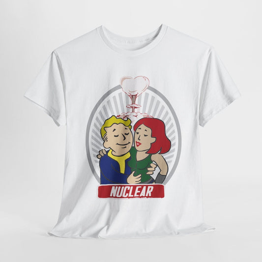 "Fallout Nuclear Love" Men's and Women's Humorous Cartoon T-Shirt. Unisex Urban