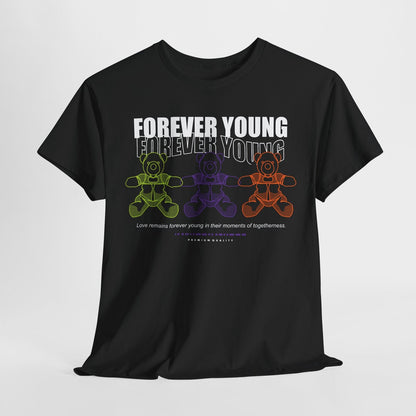 Forever Young Men's T-Shirt: Trendy Graphic Tee with Playful Teddy Bears Design