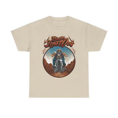Ride Free Lone Wolf Motorcycle T-Shirt: Bold Graphic Design Adventurous Souls
