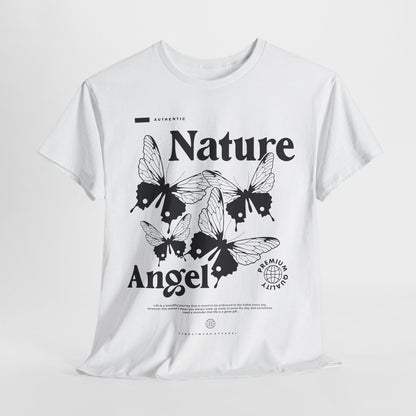 Nature Angel Men's T-Shirt Bold Graphic Design, Butterflies, Inspirational Quote