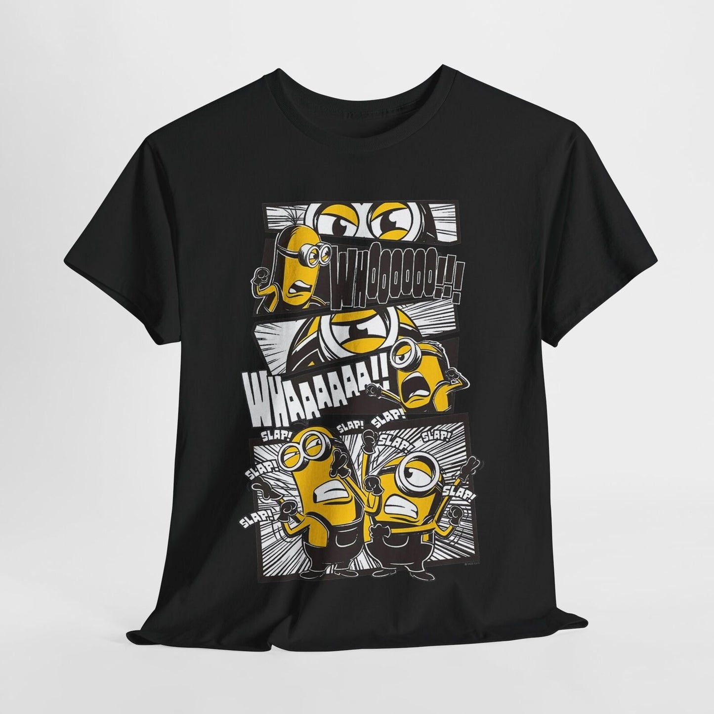 Comic Minions Men's T-Shirt Whoooo Scream Illustrated Design, Funny Graphic Tee