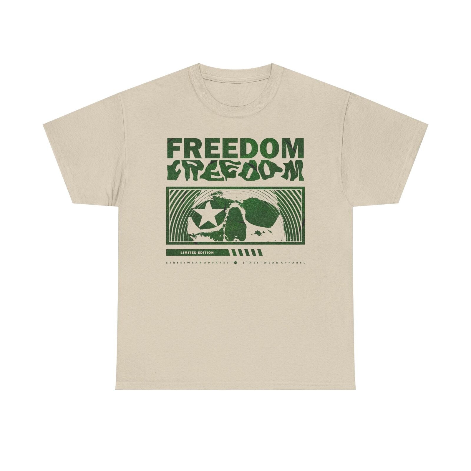 Stylish Freedom T-Shirt Skull Design, Glittery Effects, Limited Edition Apparel