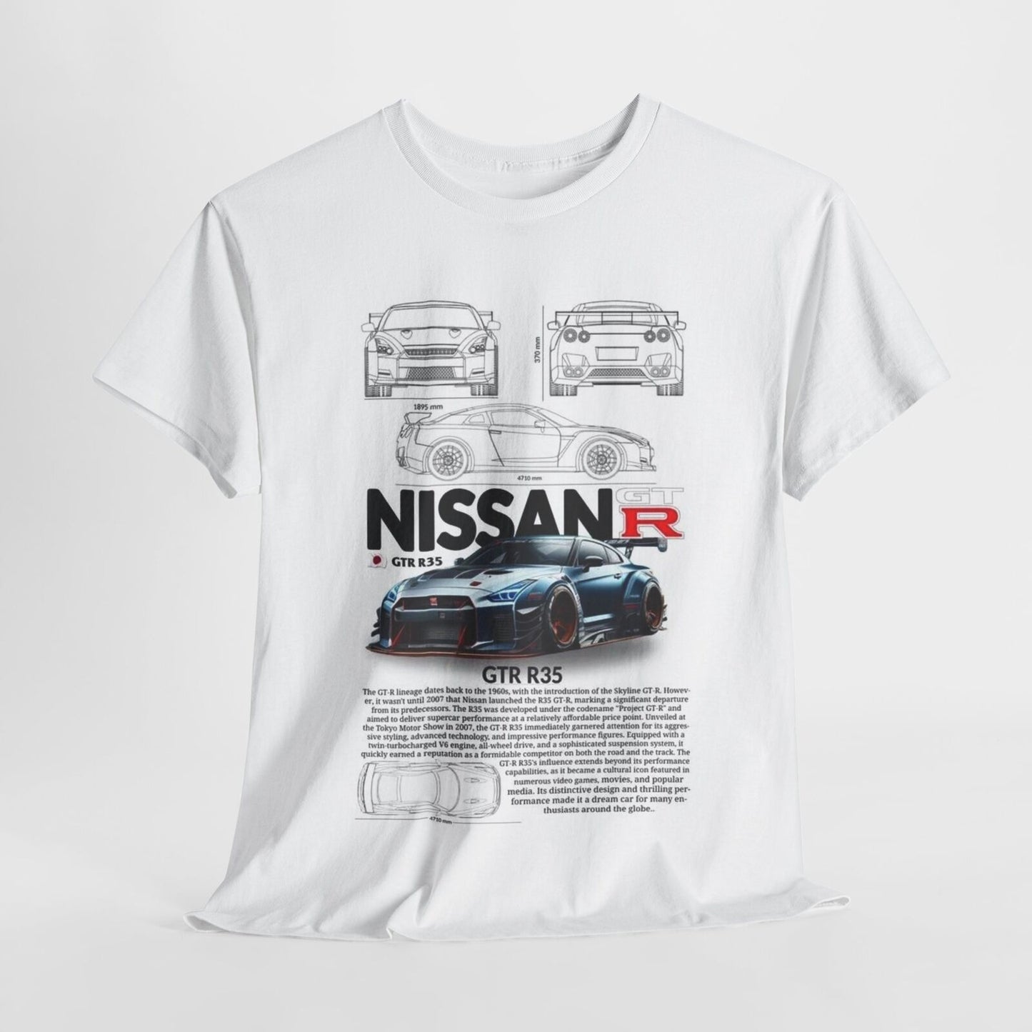 Nissan GTR R35 Design Unisex T-Shirt for Men & Women - Technical Apparel Tee