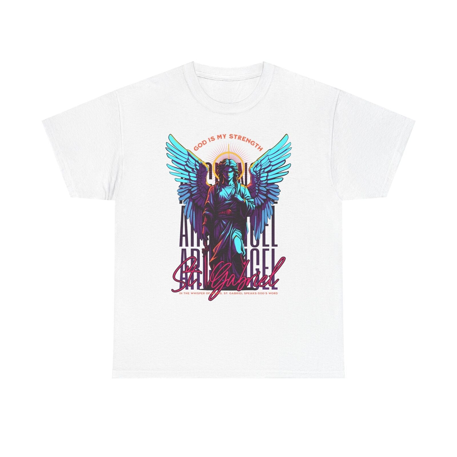 Men's T-Shirt Featuring Colorful Angel Gabriel Graphic - Spiritual Strength Art