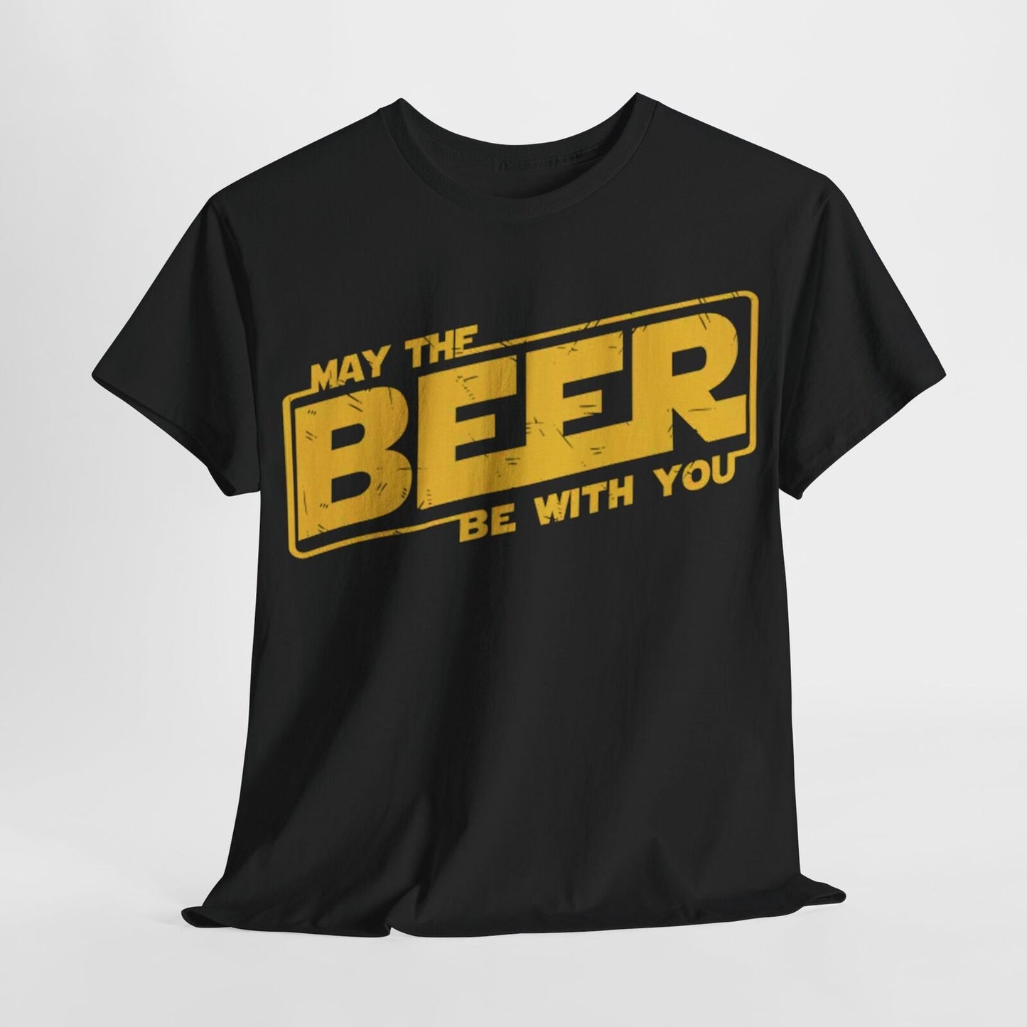 May the Beer Be With You Star Wars T-Shirt – Distressed Vintage Logo Design