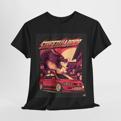 Epic Street Warrior T-Shirt: Retro Mitsubishi Lancer Evo VIII & Dragon Design!
