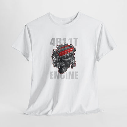 Stylized 4B11T Engine Graphic T-Shirt - Perfect for Car Enthusiasts & Mechanics!