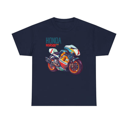 Vibrant Honda NSR500 Motorcycle T-Shirt - Racer Design, 1995 Doohan Style!
