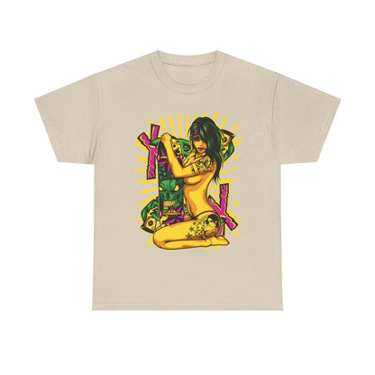 "Stylish Men's T-Shirt Featuring Bold Skateboard Art with Unique Graphic Design"