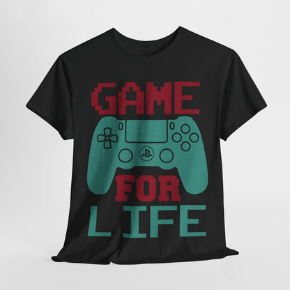 "Funny Motivational Men's T-Shirt: Game For Life T-Shirt with Gamer Controller "