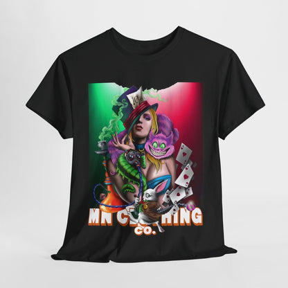 Whimsical Men's T-Shirt. Alice in Wonderland Art Design, Bold Style Urban Street