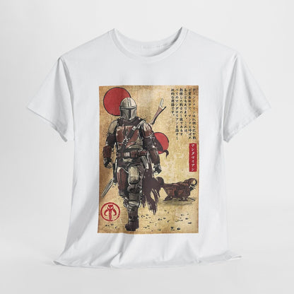 Stylized Mandalorian T-Shirt: Unique Star Wars Art Design with Japanese Touch