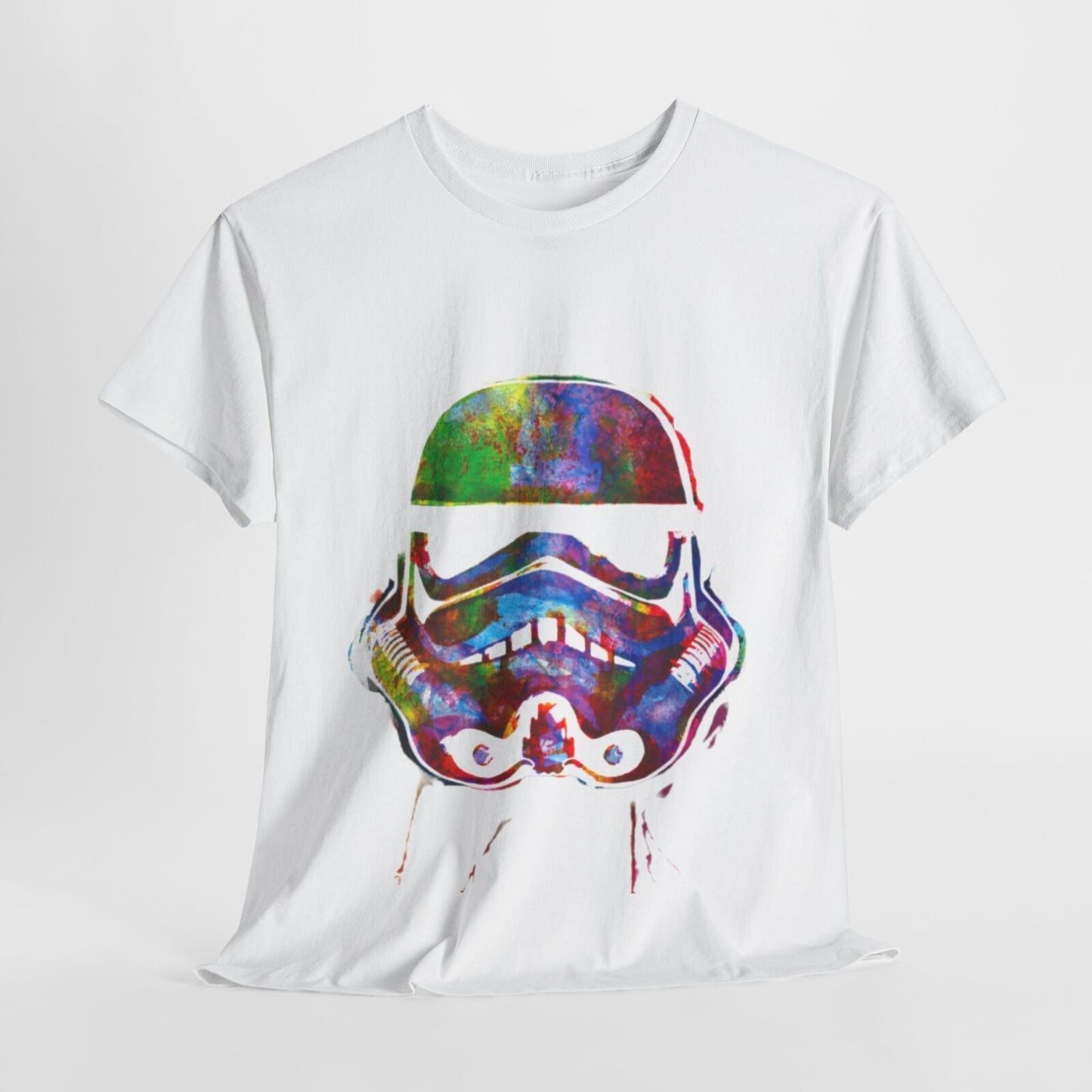 Galactic Humour Unisex T-Shirt: Funny Star Wars Watercolour Stormtrooper Helmet