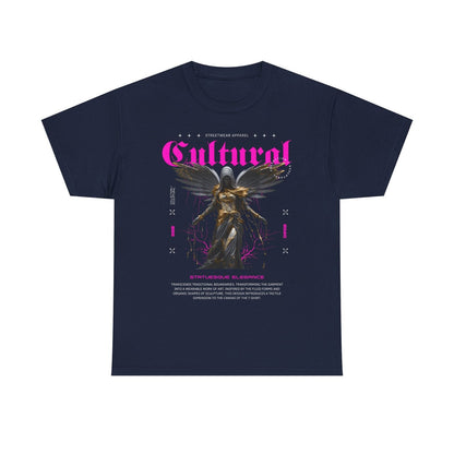 Statuesque Elegance Men's T-Shirt: Cultural Angel Sculpture Graphic Design Art