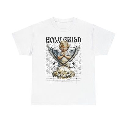 Stylish Men's T-Shirt with Cherubic Angel Graphic, Holy Child Design Coins Print