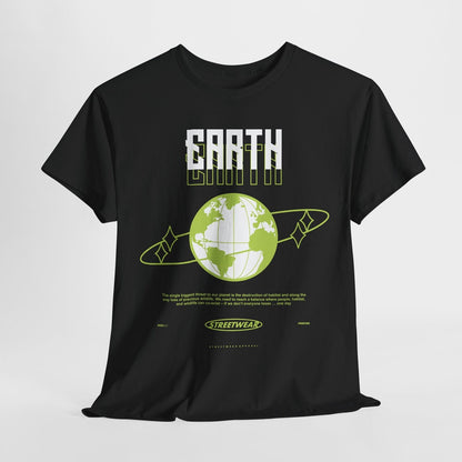 EARTH Awareness Olive-Green Globe Graphic T-Shirt | STREETWEAR Apparel