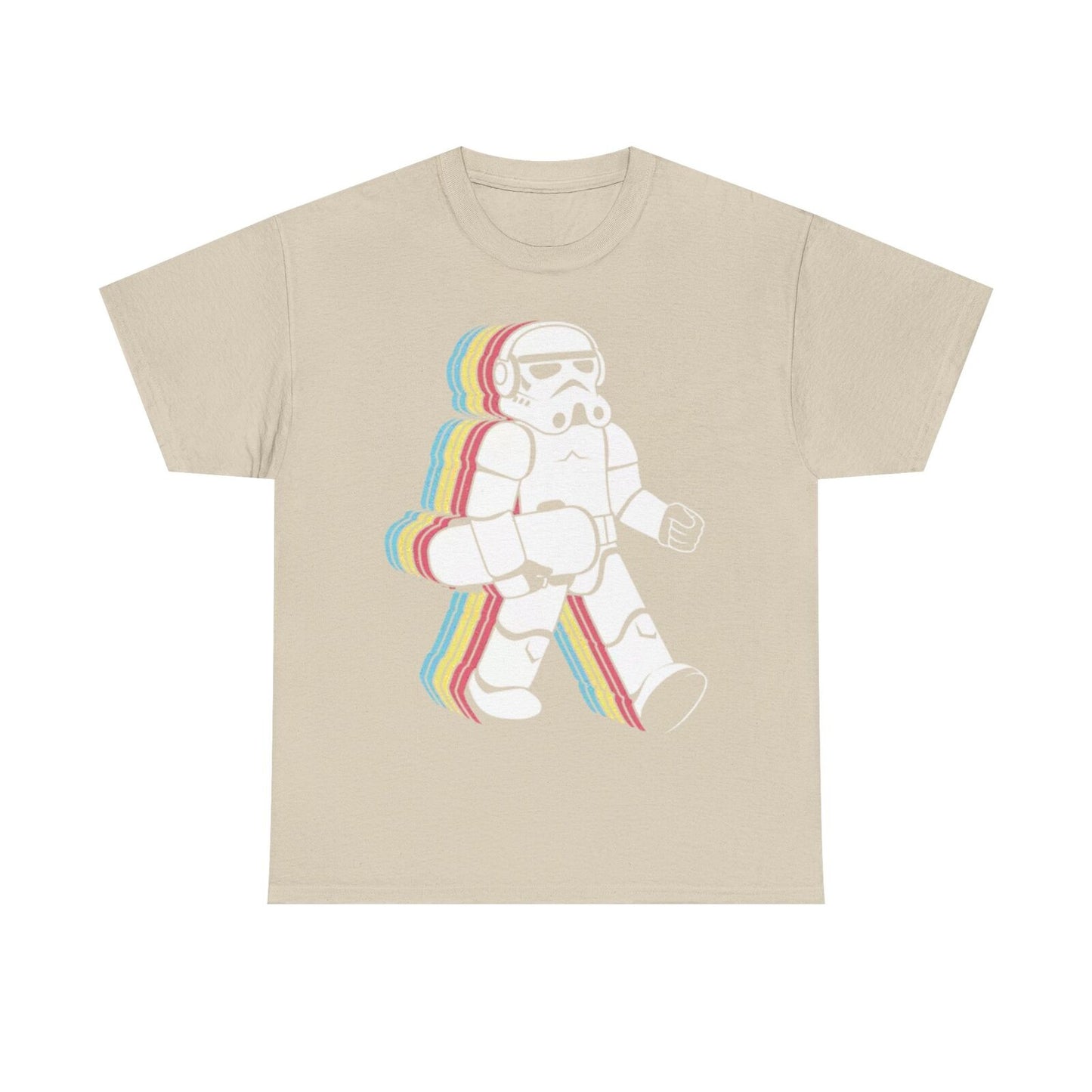 Skateboard Stormtrooper T-Shirt: Retro Rainbow Design for Star Wars Fans!