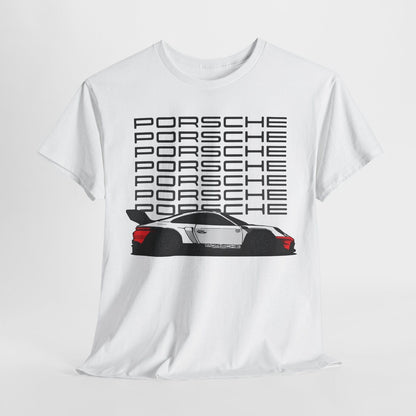 Rev Up Your Style! Bold Porsche Graphic T-Shirt with Racing Car Design & Flair