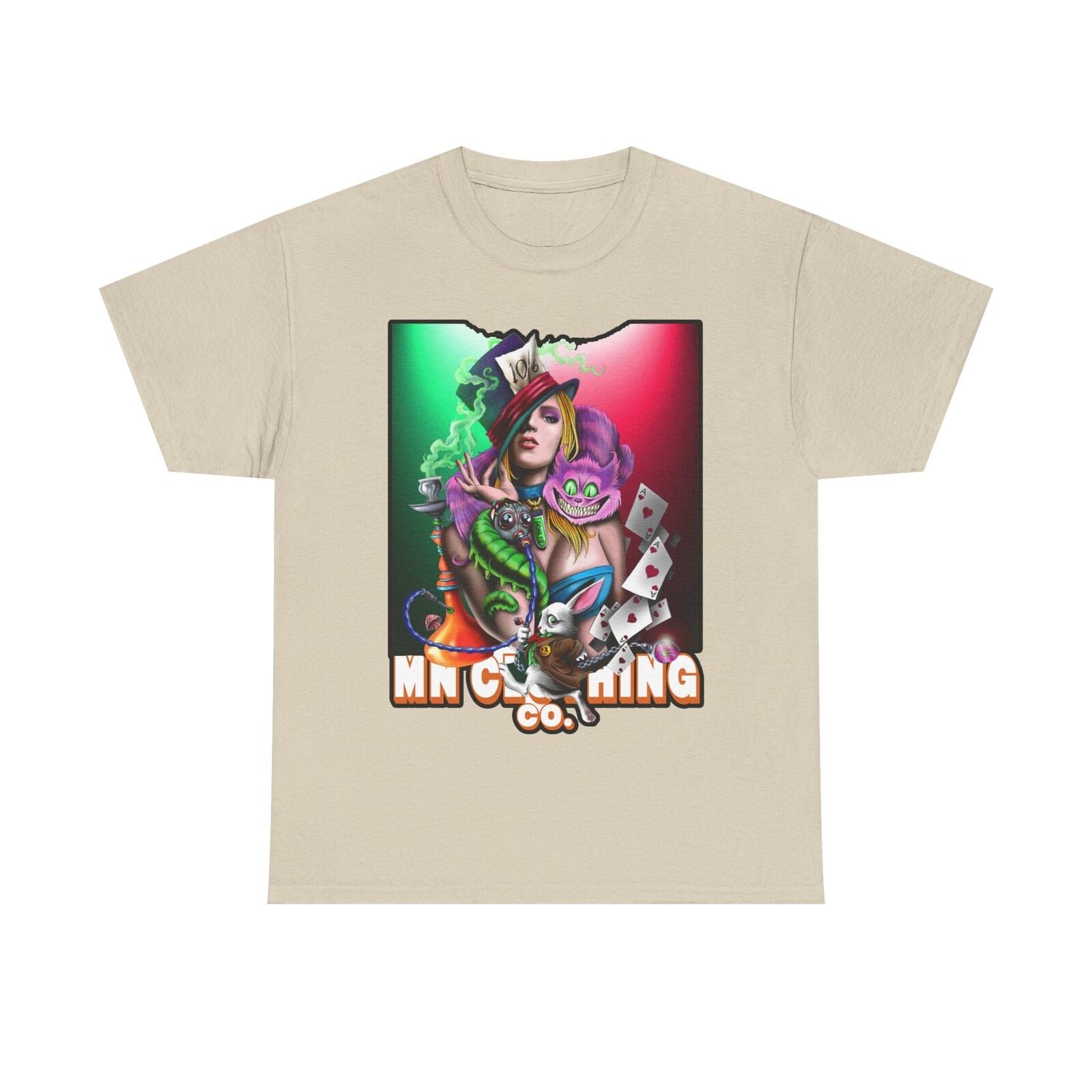 Whimsical Men's T-Shirt. Alice in Wonderland Art Design, Bold Style Urban Street
