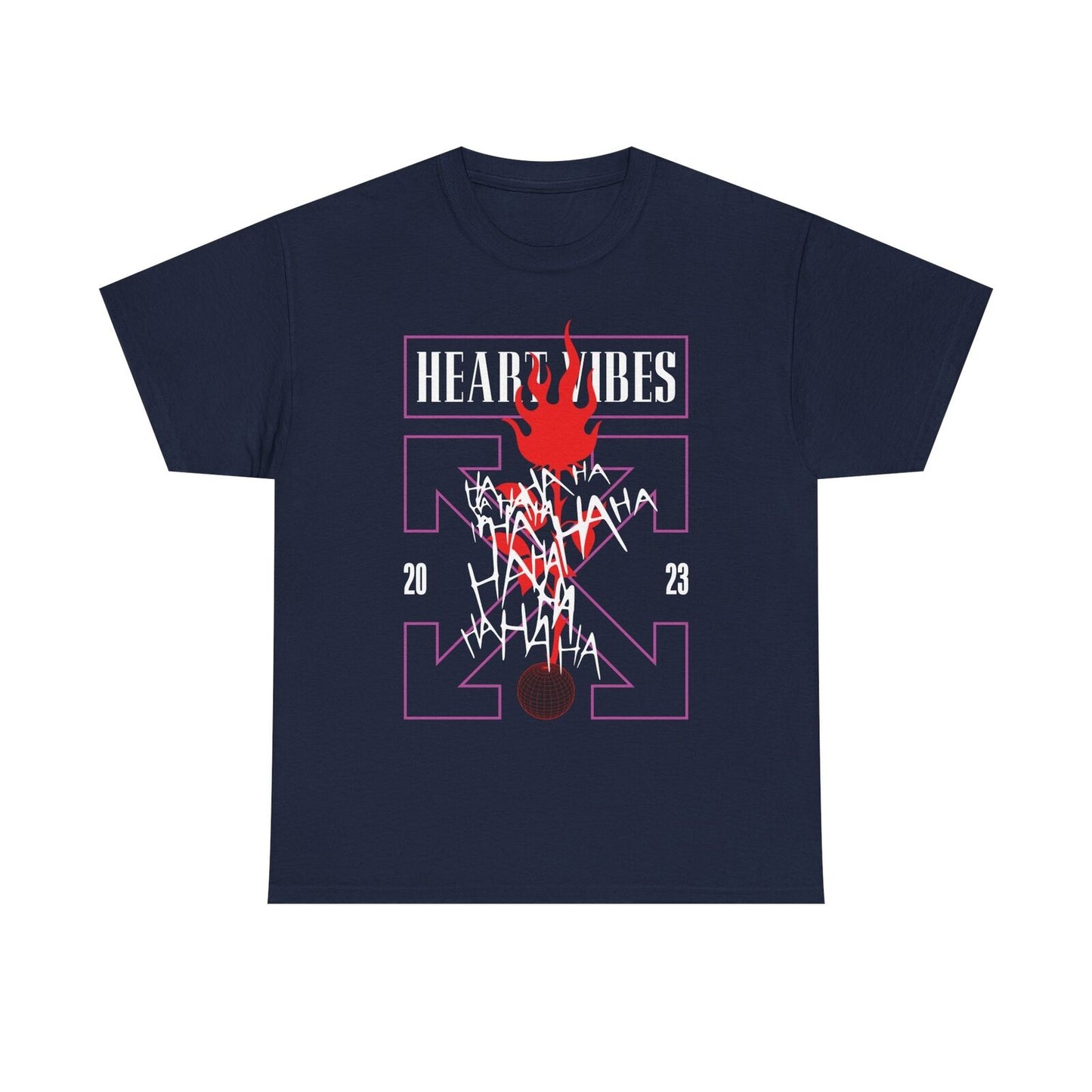 Heart Vibes T-Shirt: Fiery Flames & Chaotic Gothic Design for Bold Style Lovers!