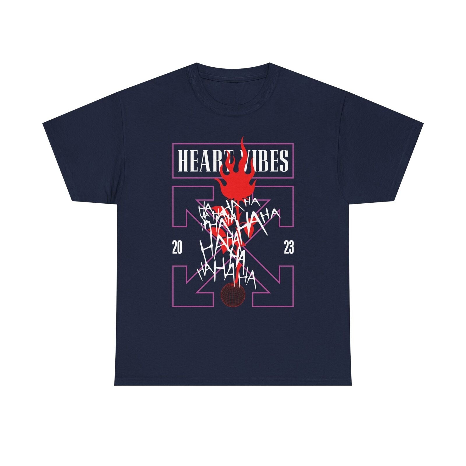 Heart Vibes T-Shirt: Fiery Flames & Chaotic Gothic Design for Bold Style Lovers!